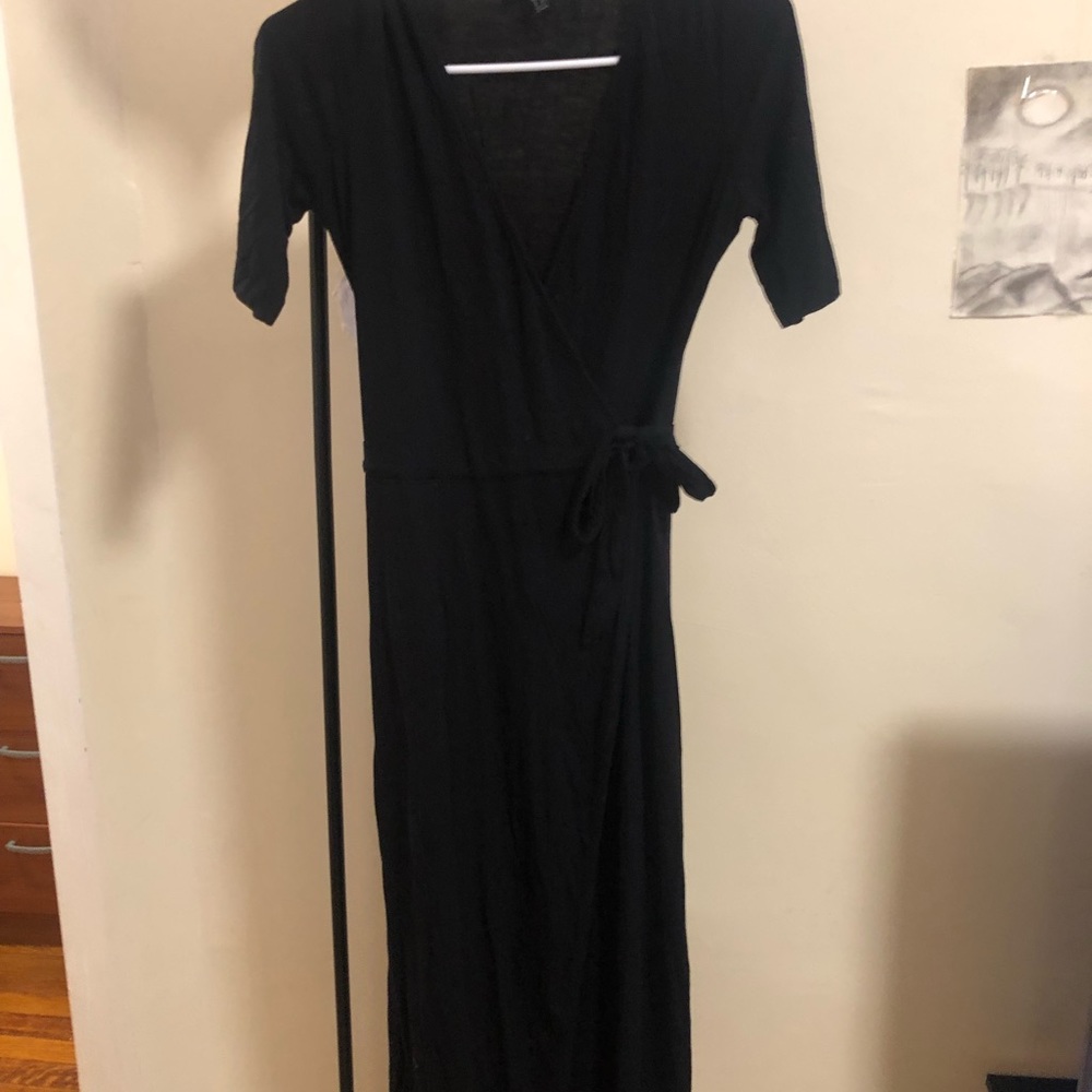 H&M open legs black dress